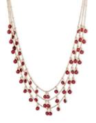 Anne Klein Crystal Faceted Multi-strand Necklace