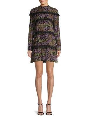 Molly Bracken Printed Lace-trimmed Dress