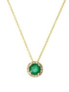 Effy Brasilica Diamond, Natural Emerald And 14k Yellow Gold Pendant Necklace