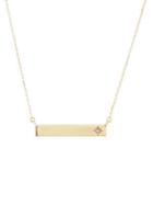 Adina Reyter 14k Yellow Gold & 0.10 Tcw White Diamond Tiny Rectangle Stamp Necklace