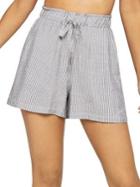 Bcbgeneration Striped Paperbag-waist Shorts