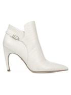 Sam Edelman Fiora Point-toe Croc-embossed Leather Ankle Boots