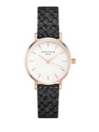 Rosefield The Small Edit Textured Leather-strap Watch