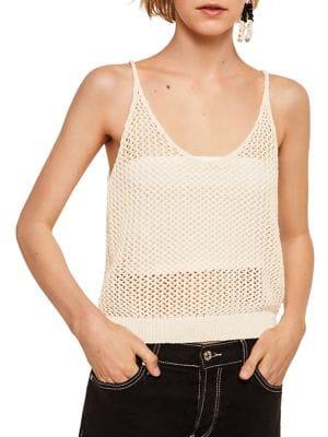 Mango Gouda Open Knit Sleeveless Top