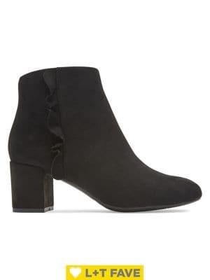 Rockport Total Motion Oaklee Ruffle Suede Booties