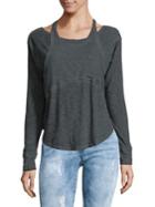 Free People Cut-out Long-sleeve Top