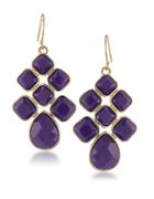 1st And Gorgeous Purple Cabachon Chandelier Earrings