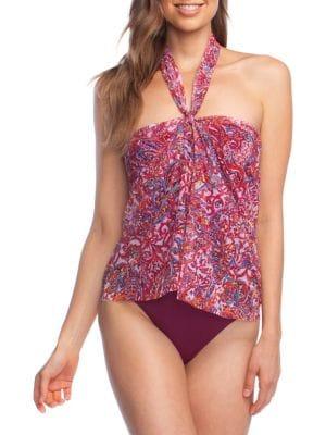 Lauren Ralph Lauren Mystic Paisley Flyaway Convertible 1-piece Swimsuit