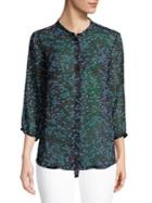 French Connection Aubine Crinkle Floral Button-down Shirt