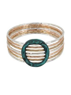 Robert Lee Morris Collection Hearts Tri-tone Bracelet