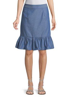 Ivanka Trump Flounce Denim Skirt