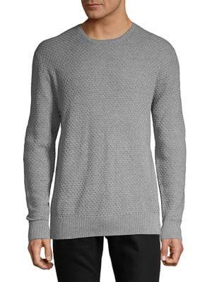 Karl Lagerfeld Honeycomb Crewneck Cotton Sweater