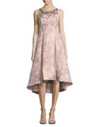 Adrianna Papell Embellished A-line Jacquard Gown