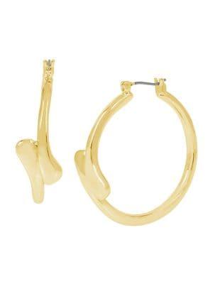 Robert Lee Morris Goldtone Sculptural Hoop Earrings