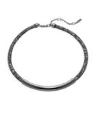 Kenneth Cole New York Hematite Items Tube Black Diamond And Crystal Collar Necklace