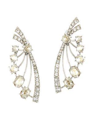 Oscar De La Renta Swarovski Crystal Fan Earrings