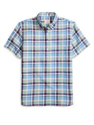 Brooks Brothers Red Fleece Short-sleeve Popover Button-down Shirt
