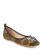 Marc Jacobs Cleo Studded Camouflage Flats