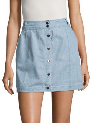 Bb Dakota Chambray Button-front Mini Skirt? ?