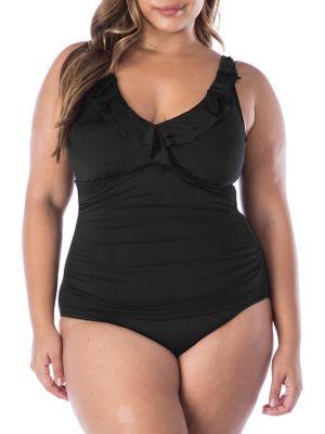 Lauren Ralph Lauren Plus Beach Ruffle Swimsuit