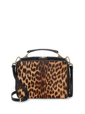 Vince Camuto Lady Leopard Print Calf Fur & Leather Crossbody Bag