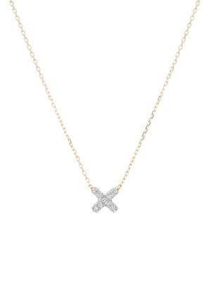 Adina Reyter 14k Yellow Gold & Pave White Diamond Pendant Necklace
