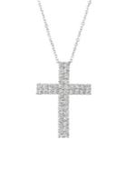 Morris & David 14k White Gold & 1.75 Tcw Diamond Cross Pendant Necklace