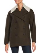 Marc New York Wool-blend Sherpa Collar Coat