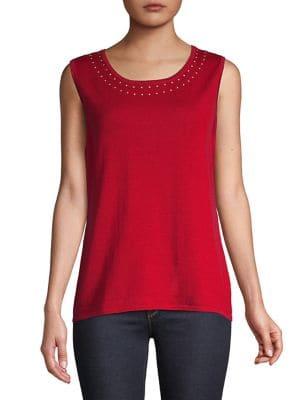 Nipon Boutique Studded Sleeveless Sweater