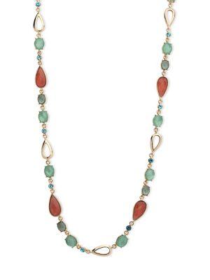 Anne Klein Mother-of-pearl And Multi-stone Long Necklace