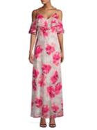 Calvin Klein Floral Cold Shoulder Maxi Dress