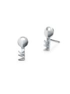 Michael Kors Sterling Silver Key Stud Earrings
