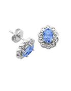 Lord & Taylor March Birthstone Sterling Silver Earrings