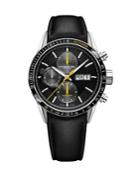 Raymond Weil Freelancer Chronograph Stainless Steel And Leather-strap Watch