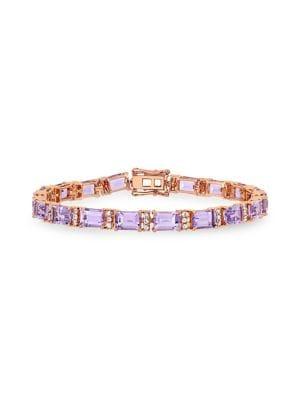 Sonatina Rose De France & White Sapphire Tennis Bracelet