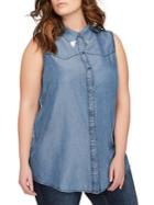 Addition Elle Love And Legend Plus Od Fashion Denim Sleeveless Top