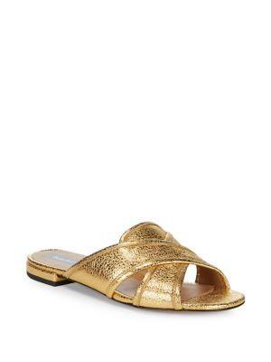 Marc Jacobs Aurora Crisscross Leather Slides