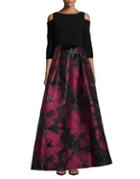 Theia Floral Off-the-shoulder Ball Gown