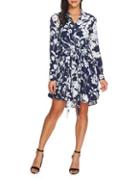 1.state Floral-print Tie-front Shirt Dress
