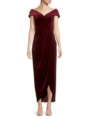 Xscape Off-the-shoulder Velvet Dress
