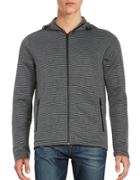 Kenneth Cole New York Ottoman Knit Hooded Striped Jacket