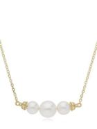 Ripka Bella Triple 7-9.5mm Chinese Freshwater Pearl, Diamond And 14k Yellow Gold Necklace