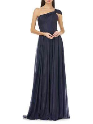 Carmen Marc Valvo Infusion One-shoulder Evening Gown
