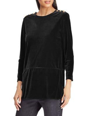 Lauren Ralph Lauren Petite Petite Georgette-velvet Tunic