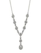 Givenchy Crystallized Y Necklace With Dangling Pear Crystal