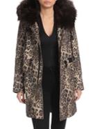 Avec Les Filles Faux-fur Leopard Printed Hooded Parka