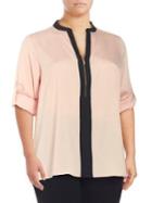 Calvin Klein Plus Classic Roll-sleeve Top