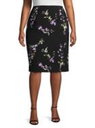 Tahari Arthur S. Levine Plus Floral Pencil Skirt