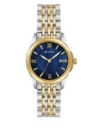 Bulova Ladies' Classic Two Tone Gold Blue Dial Watch, 98m124