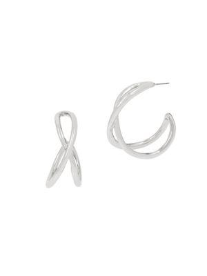 Robert Lee Morris Bold & Beautiful Silvertone Sculptural Twist C-hoop Earrings